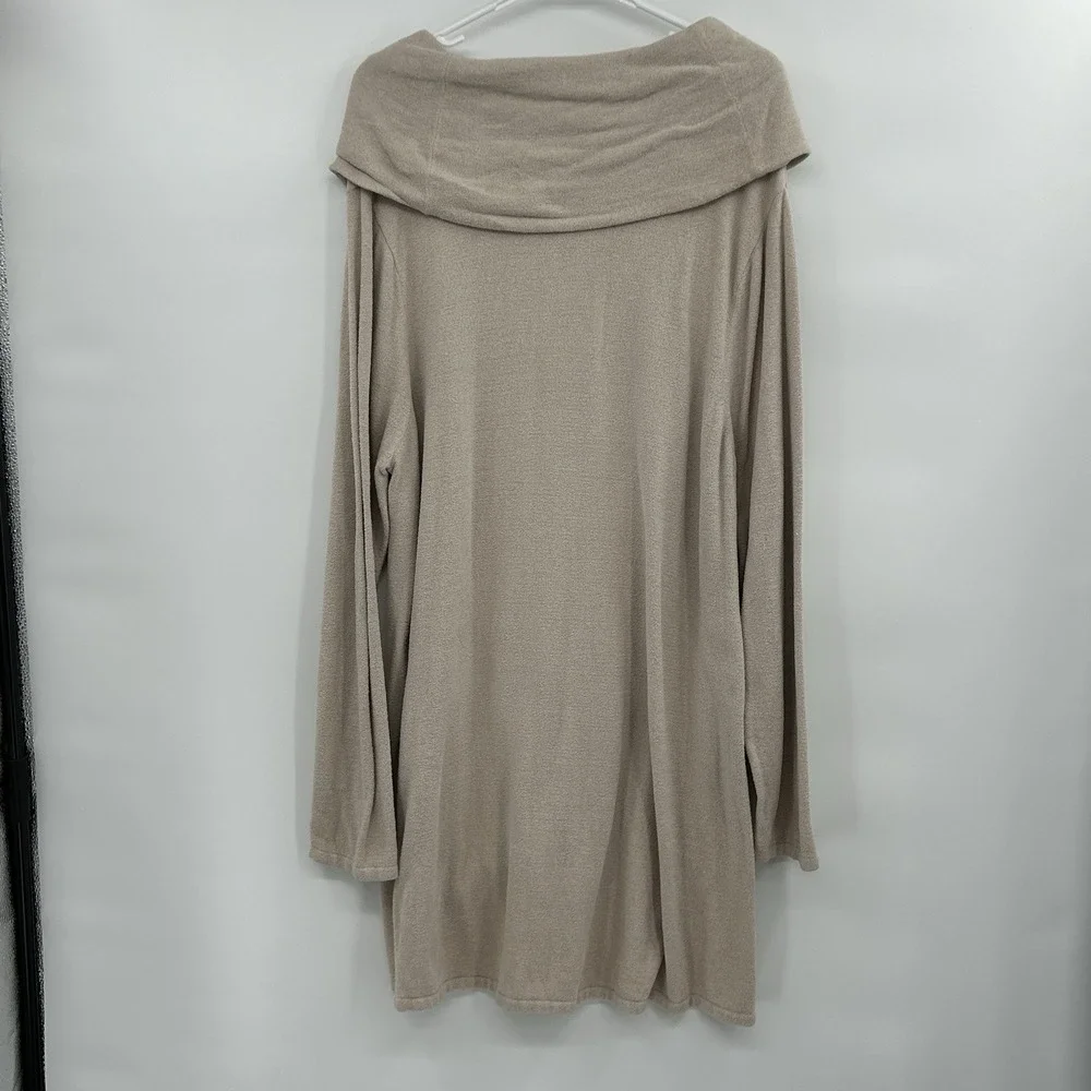 Barefoot Dreams Cozychic Ultra Lite Cowl Neck Pullover Sz 1X‎ Beige Plush Lounge